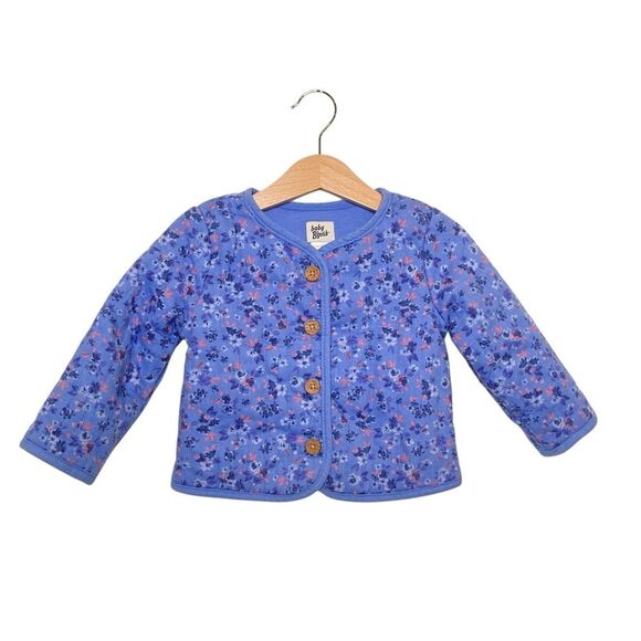 OshKosh B'gosh Quilted Blue Floral Print Girls Jacket Size 18 Months NWOT - Picture 1 of 12